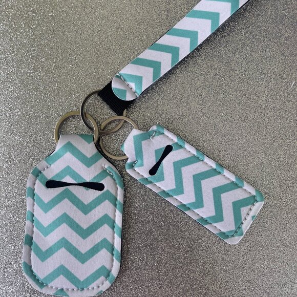 Accessories - NWOT 3 Piece Neoprene Wristlet, Sanitizer and Lip Balm Holder Keychain Set